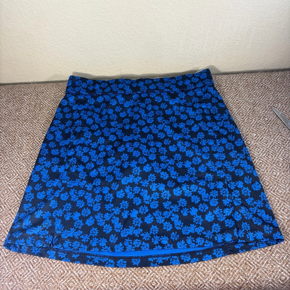 J Lindeberg Women's Blue Florals AMELIE TX Jersey Pull On Skort Skirt Golf M EUC